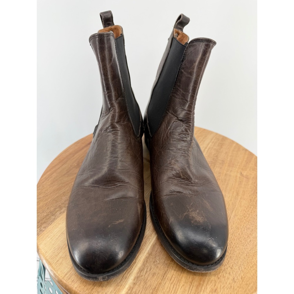 Frye Women Dark Brown Distressed Leather Chelsea Boots 3475454 SLT Size 7.5 B - Picture 5 of 12